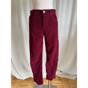 Levi's Women's Burgundy Corduroy Straight Leg Cropped Pants Size 26
